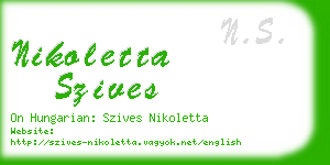 nikoletta szives business card